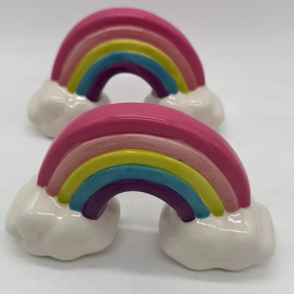 Vintage Ceramic Rainbow Book Ends Bookends 7